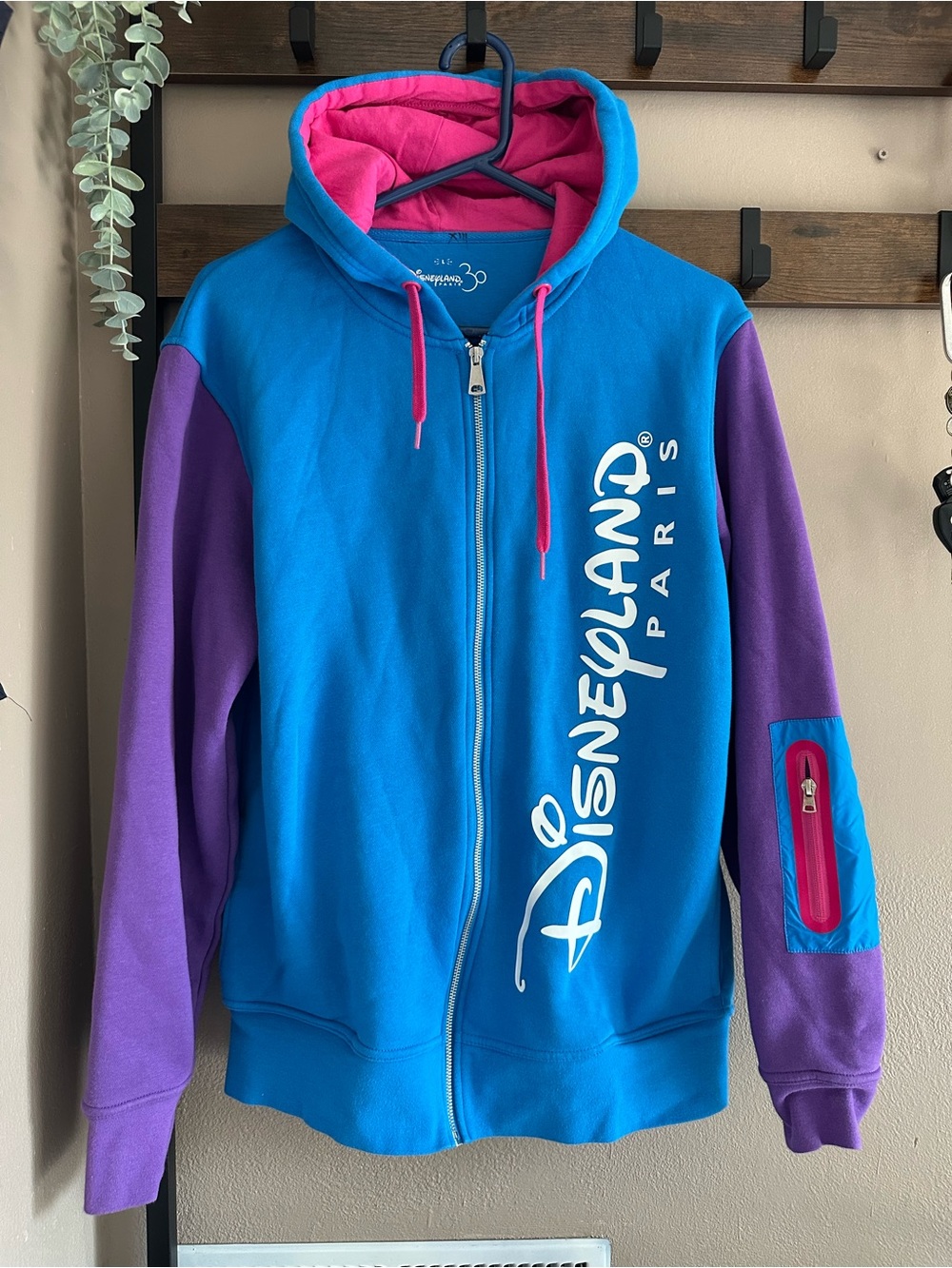 Disneyland Paris Blue, Purple & Pink Zip-Up Hoodie